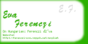 eva ferenczi business card